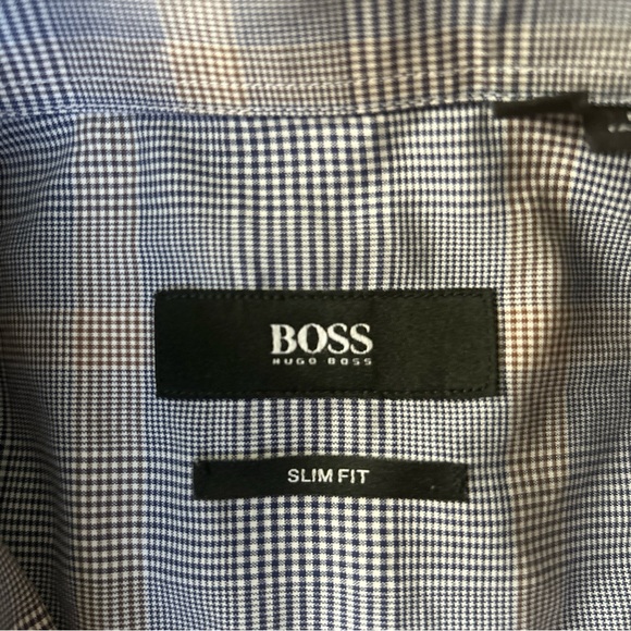 Boss By Hugo Boss Men’s  Plaid Dress Shirt Sz 16  (41) - Picture 6 of 9